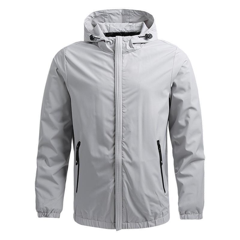 Men’s Hooded Jacket – Regular Fit – Water-Resistant – Zipper Pockets