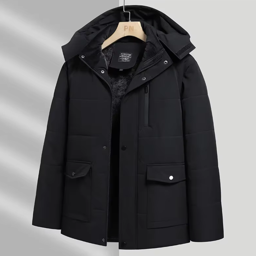 Men’s Parka Jacket – Padded Lining – Structured Fit – Weather-Resistant Shell