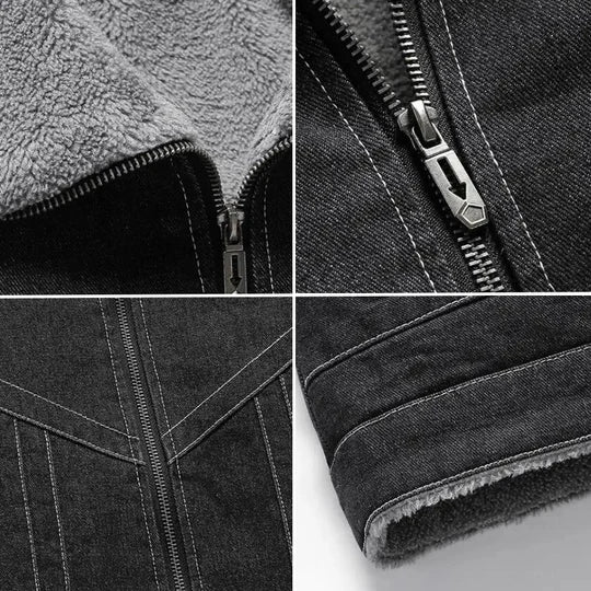Men's Winter Biker Jacket – PU Leather, Warm Lining, Stylish Design