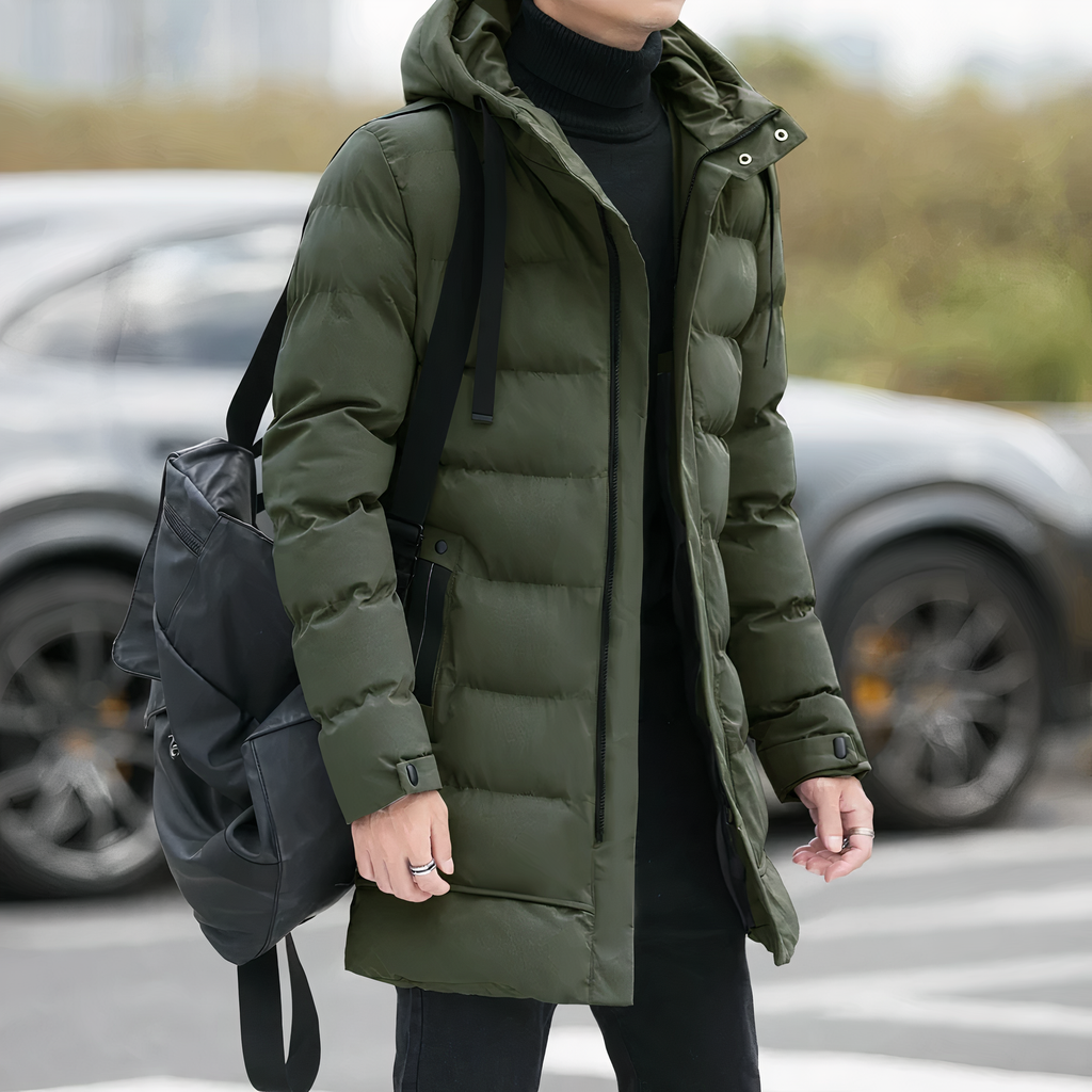 Men’s Parka Jacket - Hooded - Long Length - Windproof Insulated Winter Coat