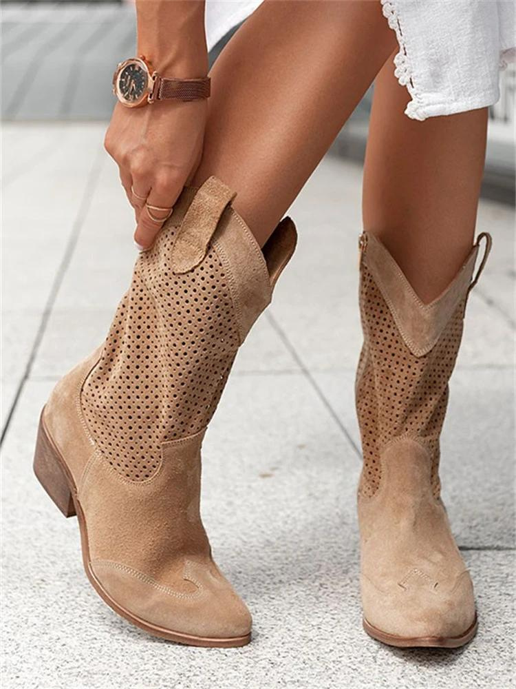 Breathable Western Cowboy Boots | Lightweight All-Season Fashion Boots
