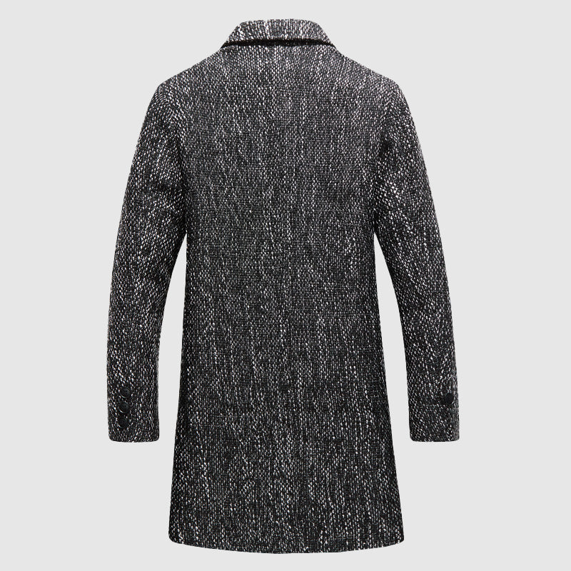 Men’s Wool Coat – Tailored Fit – Full Length – Notched Lapel – Button Front Formal Wear