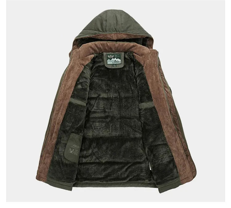 Men’s Parka Coat - Fur Lined - Detachable Hood - Insulated & Windproof