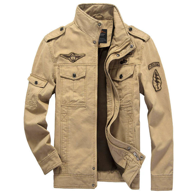 Men’s Jacket – Structured Fit – Windproof Water-Resistant – Utility Pockets – Stand Collar