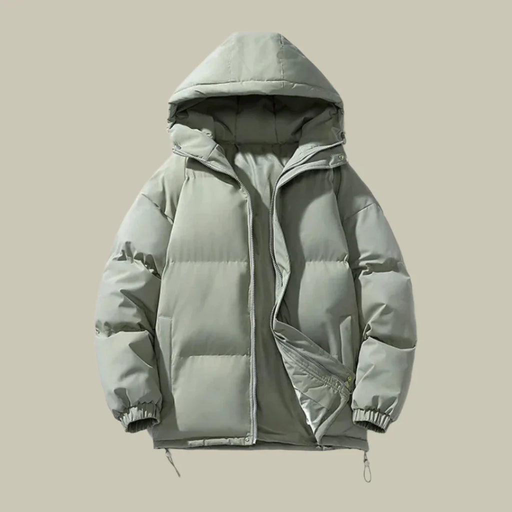 Men’s Puffer Parka Jacket – Oversized Fit – Quilted – Full Zip – Hooded – Water-Resistant