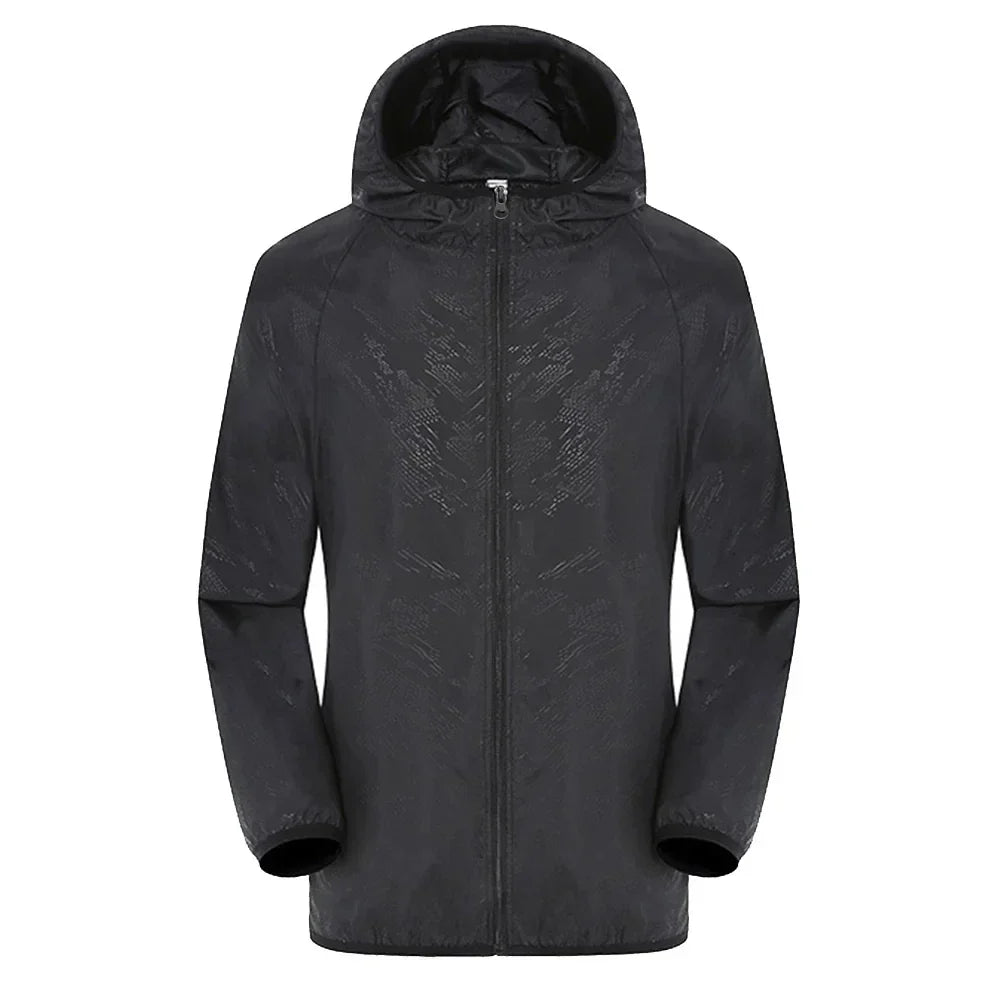 Men’s Trenchcoat – Waterproof Hooded – Relaxed Fit – Zipper Front – Elastic Cuffs