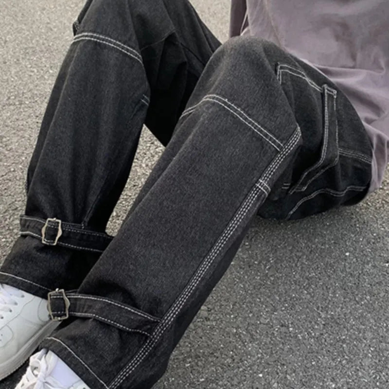 Men's Wide-Leg Cargo Jeans | Streetwear Collection