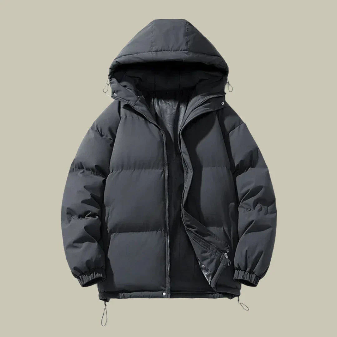 Men’s Puffer Parka Jacket – Oversized Fit – Quilted – Full Zip – Hooded – Water-Resistant