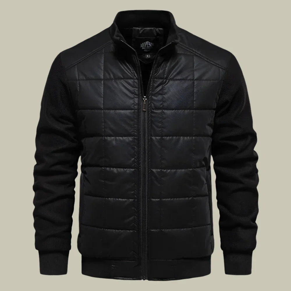 Men’s Jacket – Regular Fit – Quilted Body – Ribbed Cuffs – Stand Collar – Casual Wear