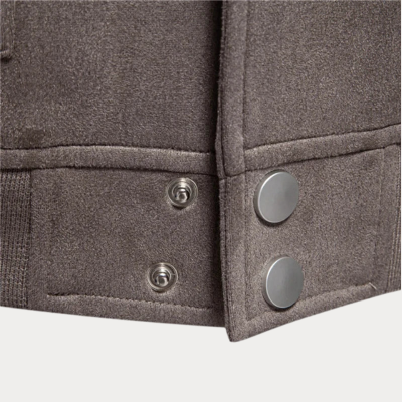 Men’s Bomber Jacket –  Regular Fit – Snap Button – Ribbed Trim