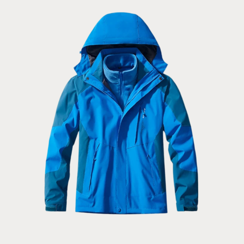 Men’s Outdoor Jacket – Water-Resistant – Detachable Hood – Zip Pockets – Standard Fit