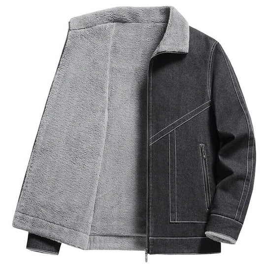 Men's Winter Biker Jacket – PU Leather, Warm Lining, Stylish Design
