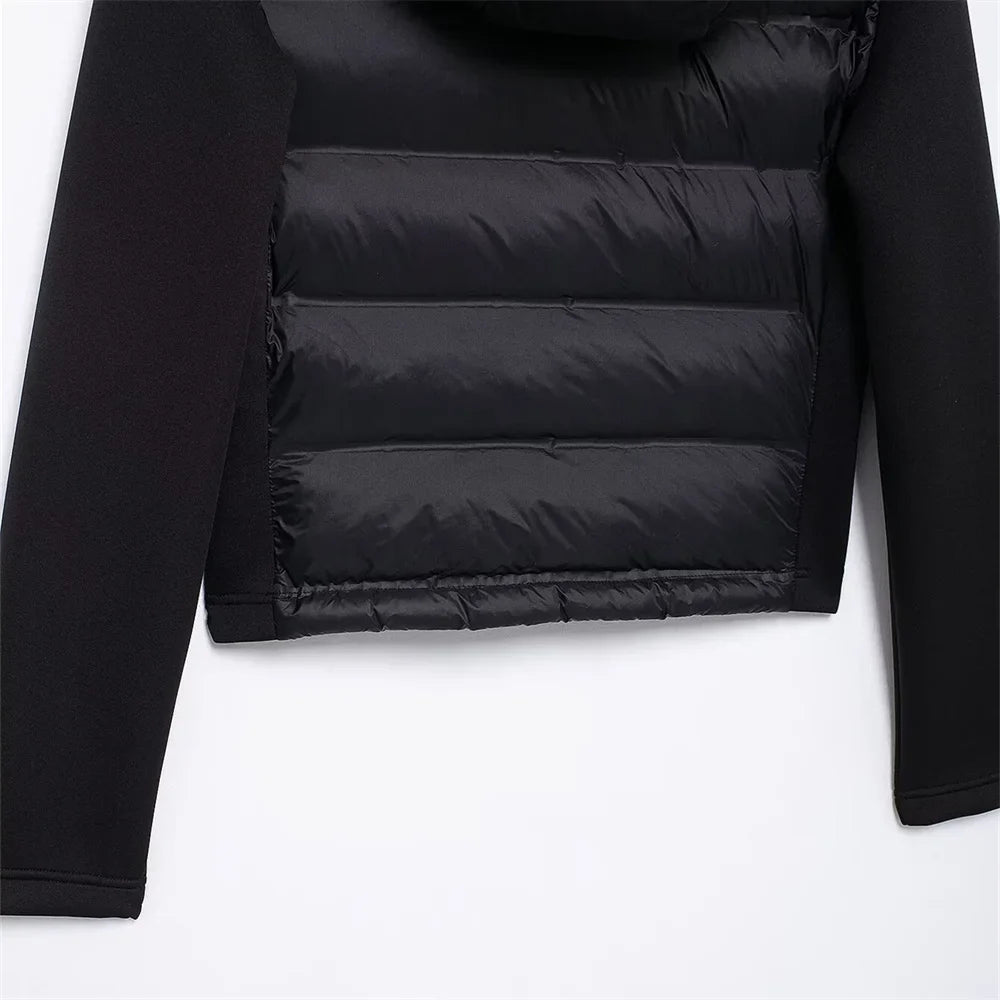 Thick hooded down jacket for men