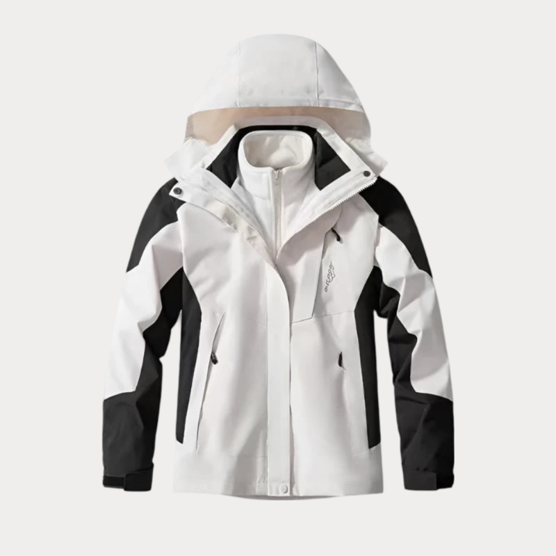Men’s Outdoor Jacket – Water-Resistant – Detachable Hood – Zip Pockets – Standard Fit