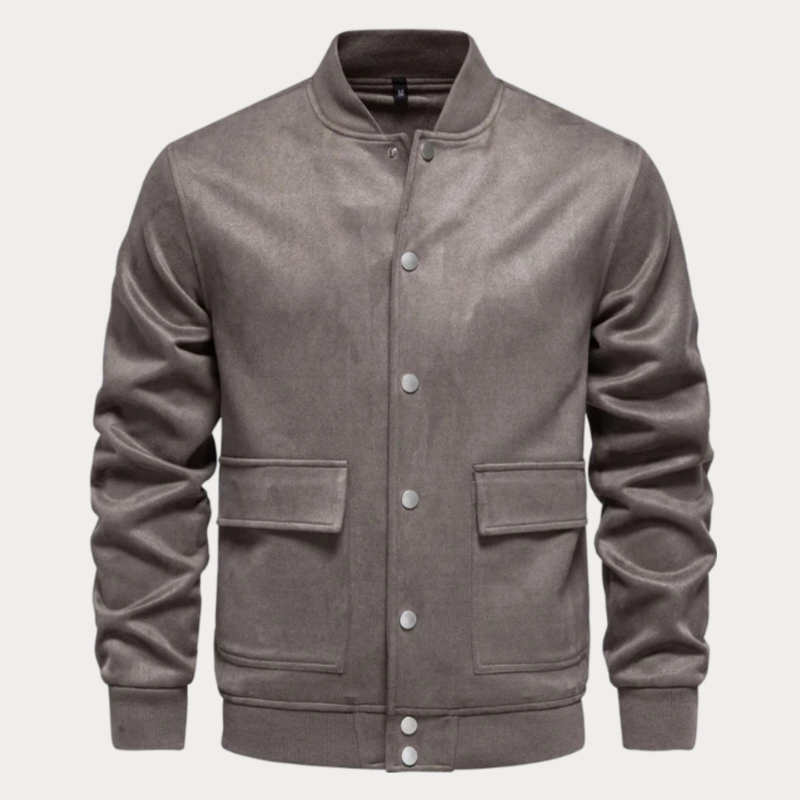 Men’s Bomber Jacket –  Regular Fit – Snap Button – Ribbed Trim