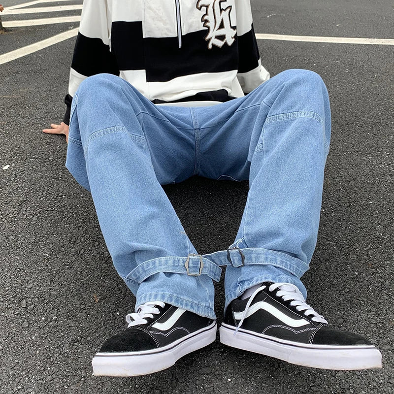 Men's Wide-Leg Cargo Jeans | Streetwear Collection