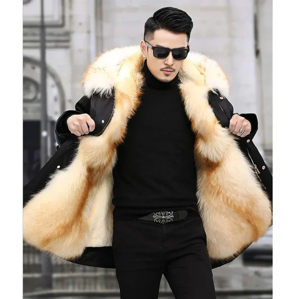 Men’s Parka Jacket – Relaxed Fit – Fur-Lined Hood – Full Length – Weather-Resistant