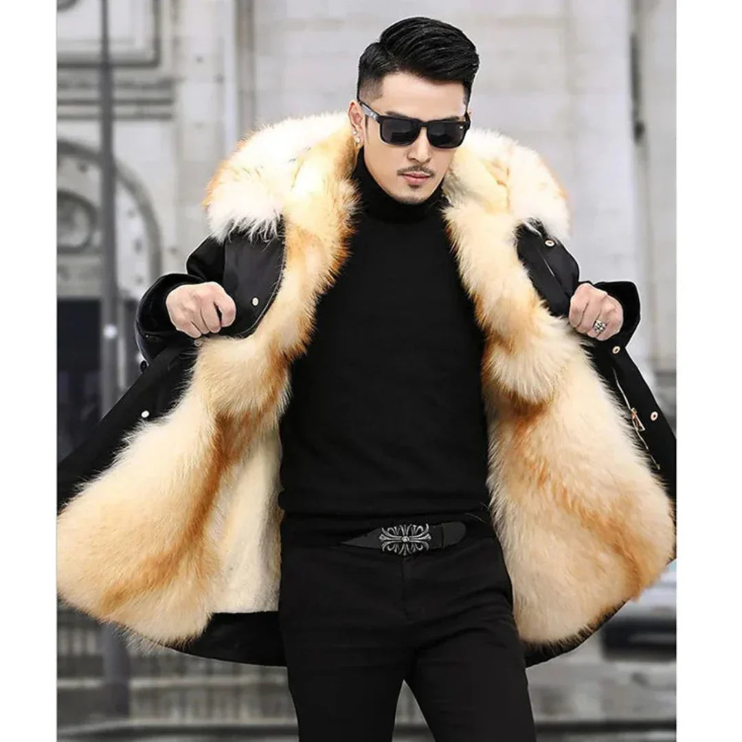 Men’s Parka Jacket – Relaxed Fit – Fur-Lined Hood – Full Length – Weather-Resistant
