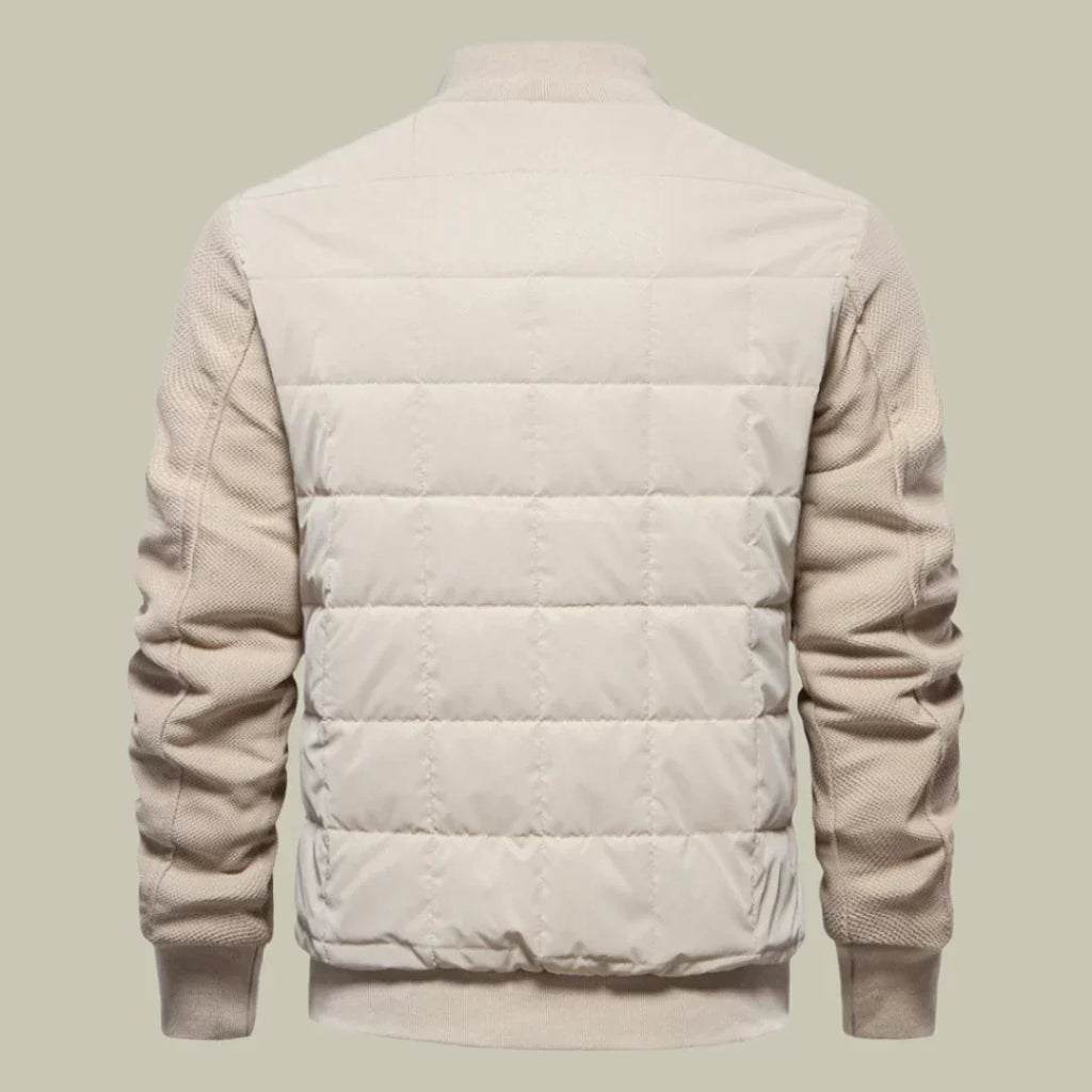 Men’s Jacket – Regular Fit – Quilted Body – Ribbed Cuffs – Stand Collar – Casual Wear