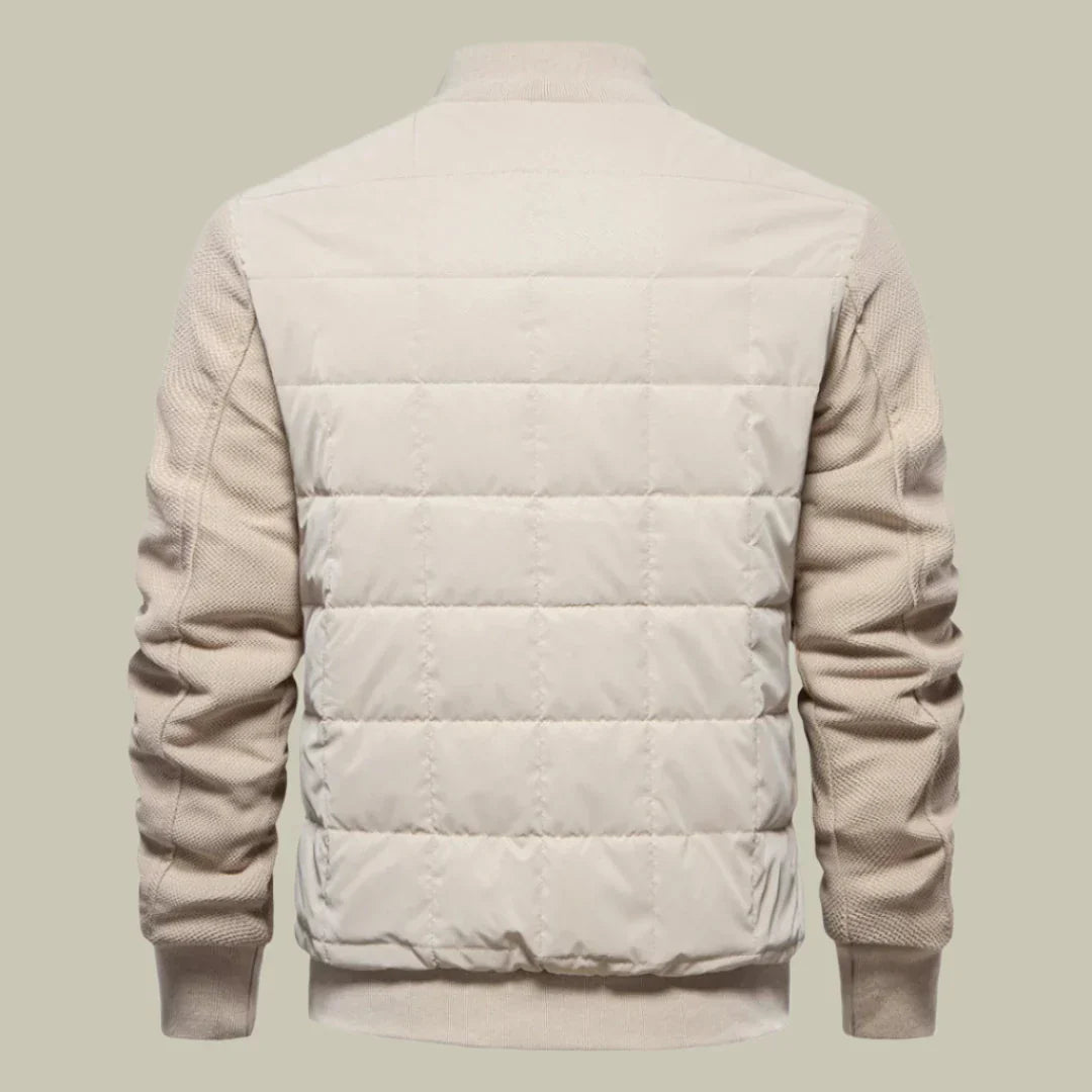 Men’s Jacket – Regular Fit – Quilted Body – Ribbed Cuffs – Stand Collar – Casual Wear