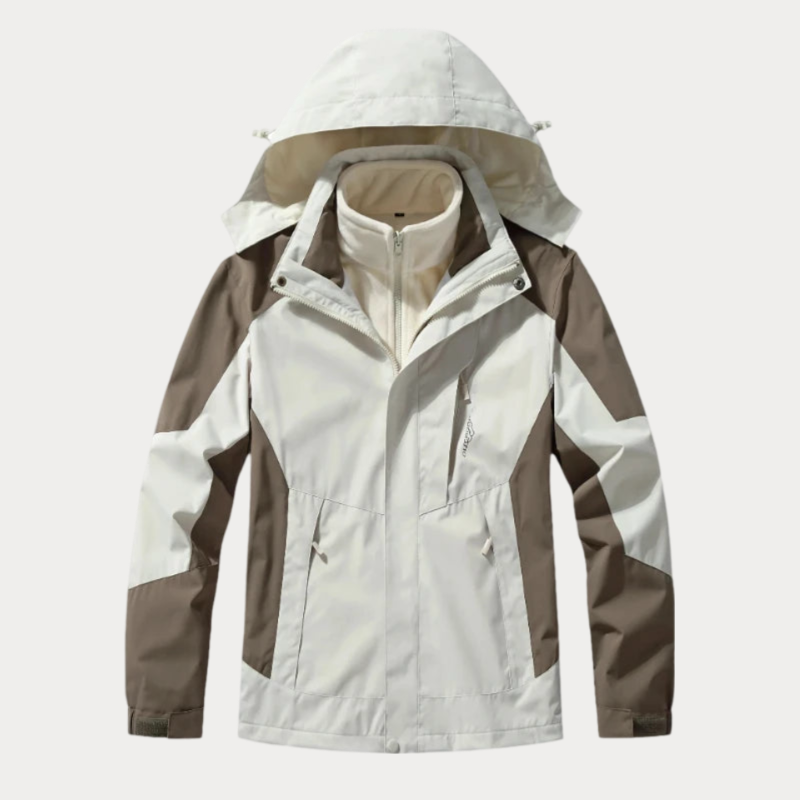 Men’s Outdoor Jacket – Water-Resistant – Detachable Hood – Zip Pockets – Standard Fit