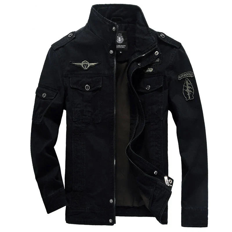 Men’s Jacket – Structured Fit – Windproof Water-Resistant – Utility Pockets – Stand Collar