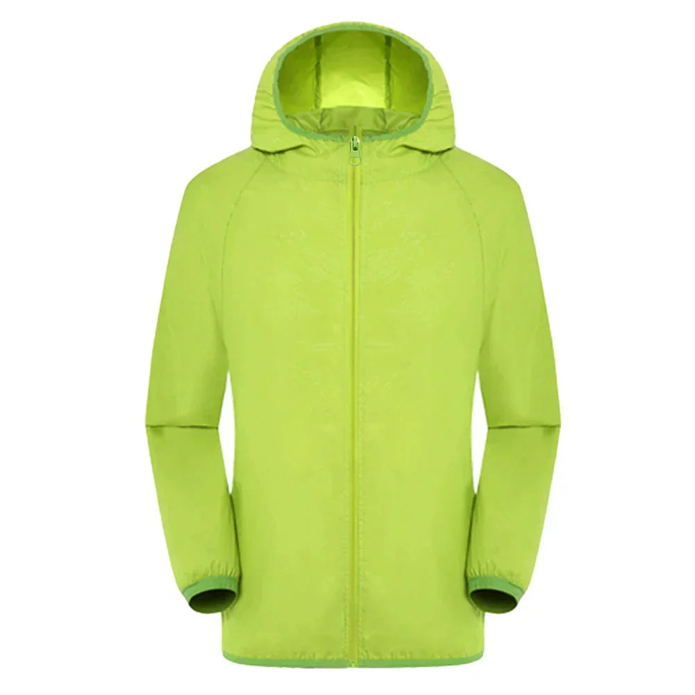 Men’s Trenchcoat – Waterproof Hooded – Relaxed Fit – Zipper Front – Elastic Cuffs