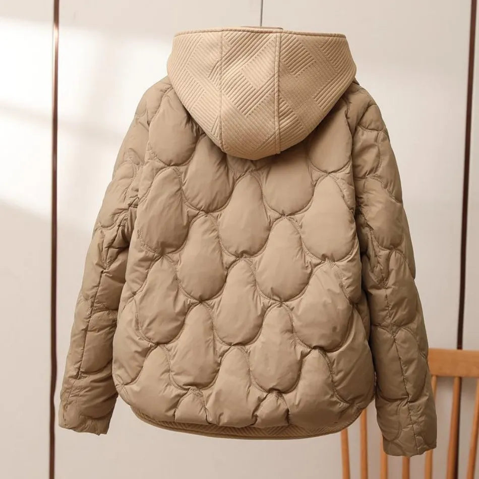 Men’s Quilted Puffer Jacket – Hooded – Zip Closure – Warm Insulated – Front Pockets