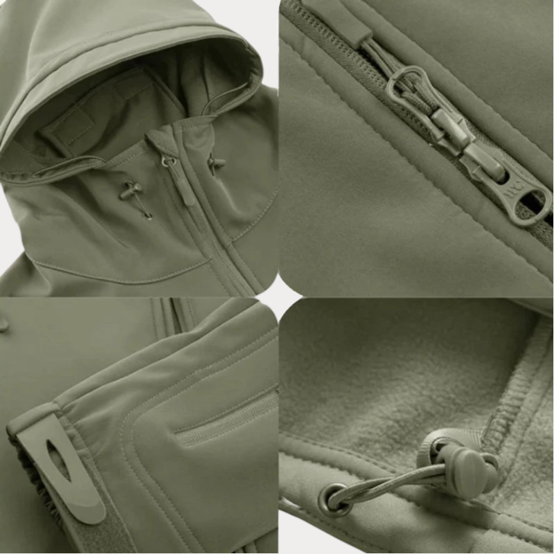 Men’s Windbreaker Jacket – Softshell – Regular Fit – Hooded – Zip Pockets – Lightweight