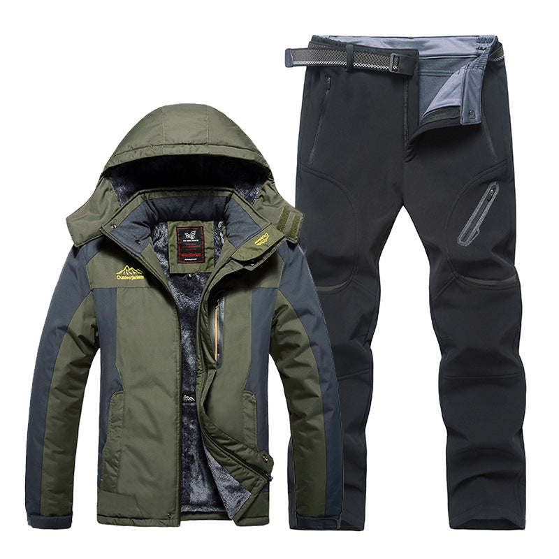 Men’s Waterproof Jacket and Pants Set – Insulated Durable Weather-Resistant Outdoor Wear