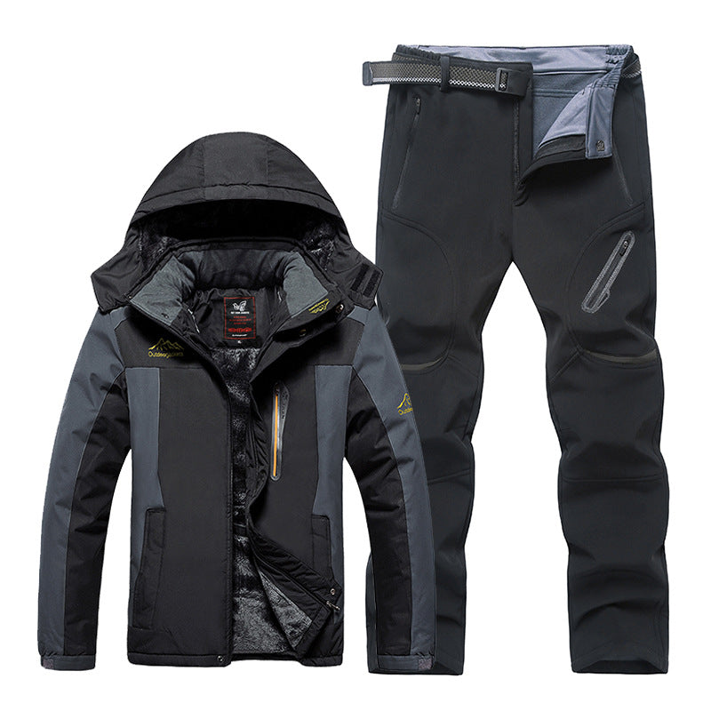 Men’s Waterproof Jacket and Pants Set – Insulated Durable Weather-Resistant Outdoor Wear