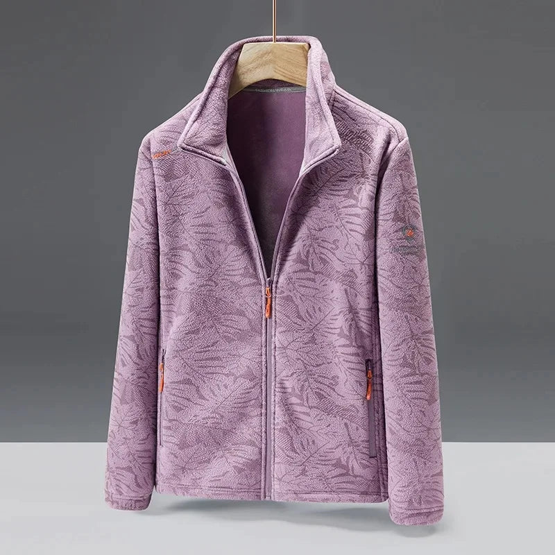 Men’s Fleece Jacket – Standard Fit – High Collar – Zip Pockets – Soft Warm Texture