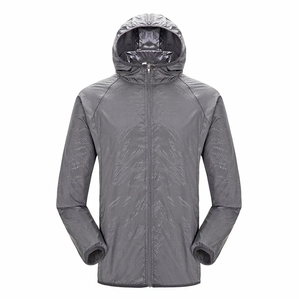 Men’s Trenchcoat – Waterproof Hooded – Relaxed Fit – Zipper Front – Elastic Cuffs