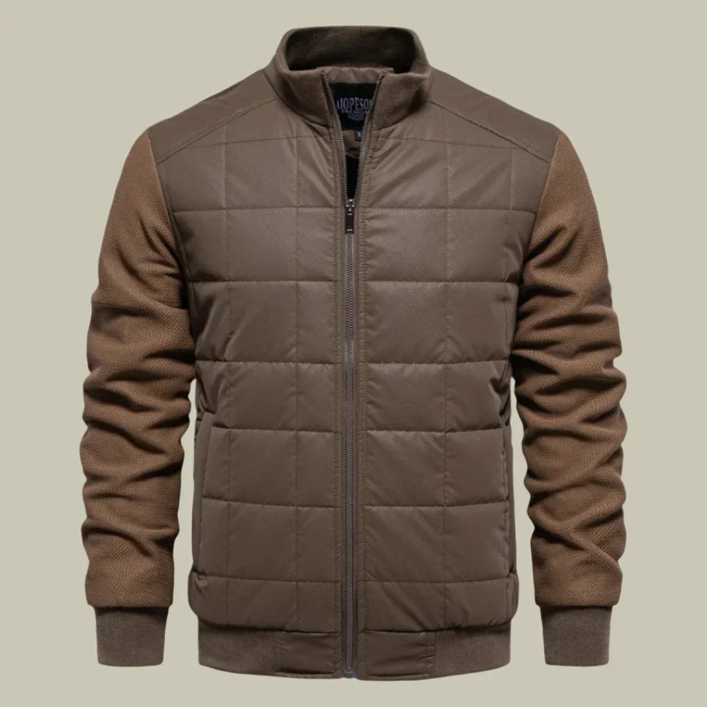 Men’s Jacket – Regular Fit – Quilted Body – Ribbed Cuffs – Stand Collar – Casual Wear