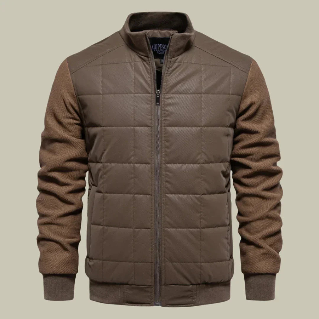 Men’s Jacket – Regular Fit – Quilted Body – Ribbed Cuffs – Stand Collar – Casual Wear