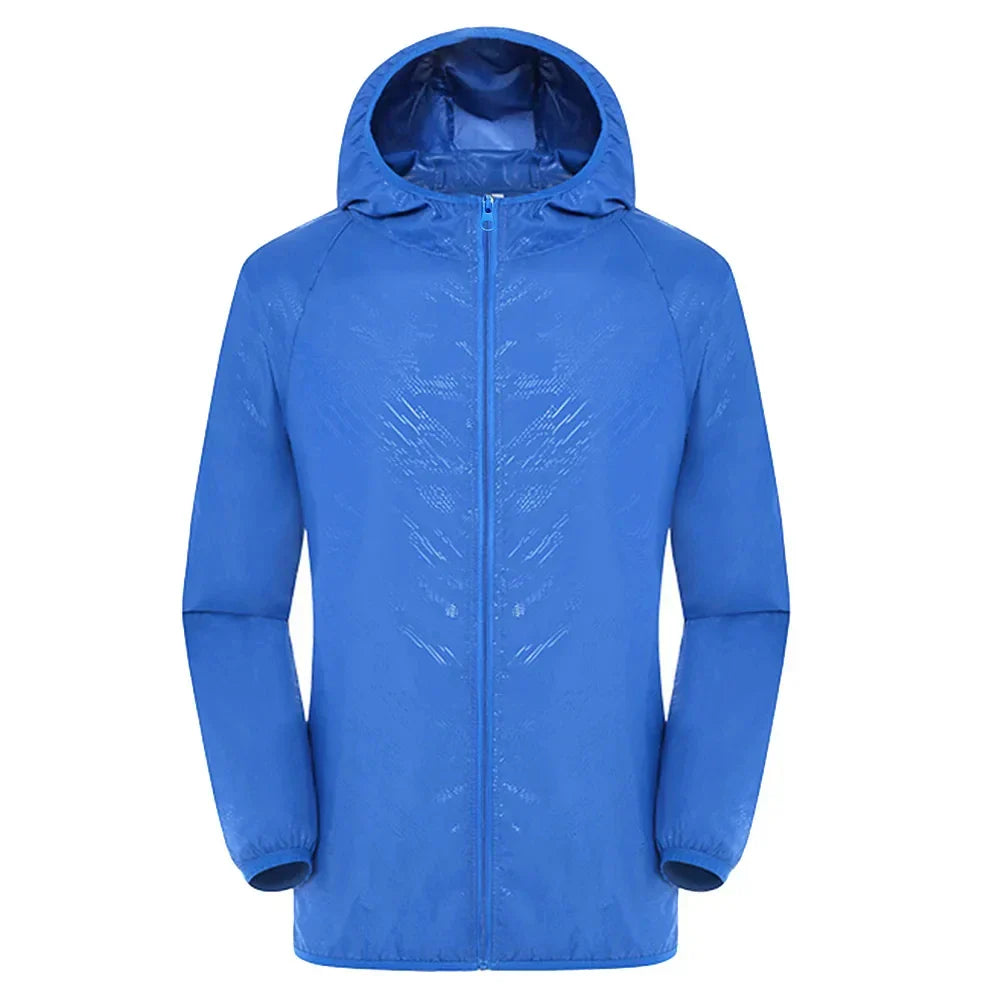 Men’s Trenchcoat – Waterproof Hooded – Relaxed Fit – Zipper Front – Elastic Cuffs