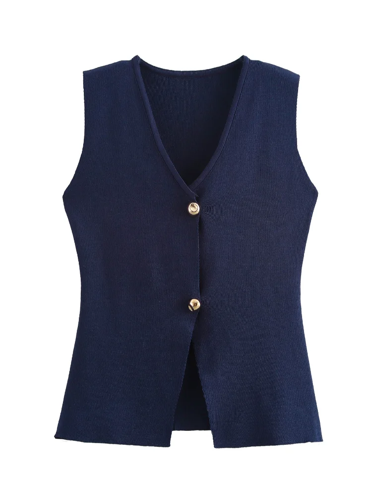 Women's Knitted V-Neck Vest – Sleeveless Pullover Sweater