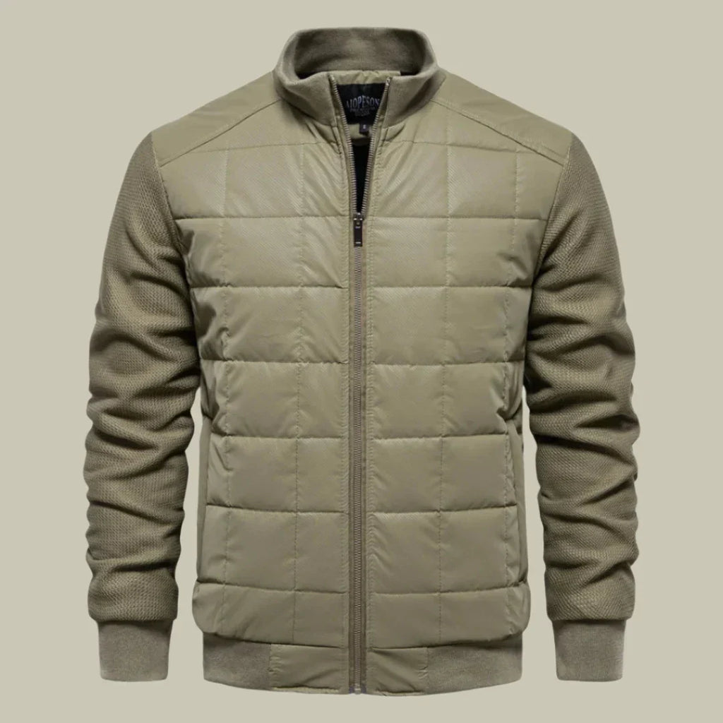 Men’s Jacket – Regular Fit – Quilted Body – Ribbed Cuffs – Stand Collar – Casual Wear