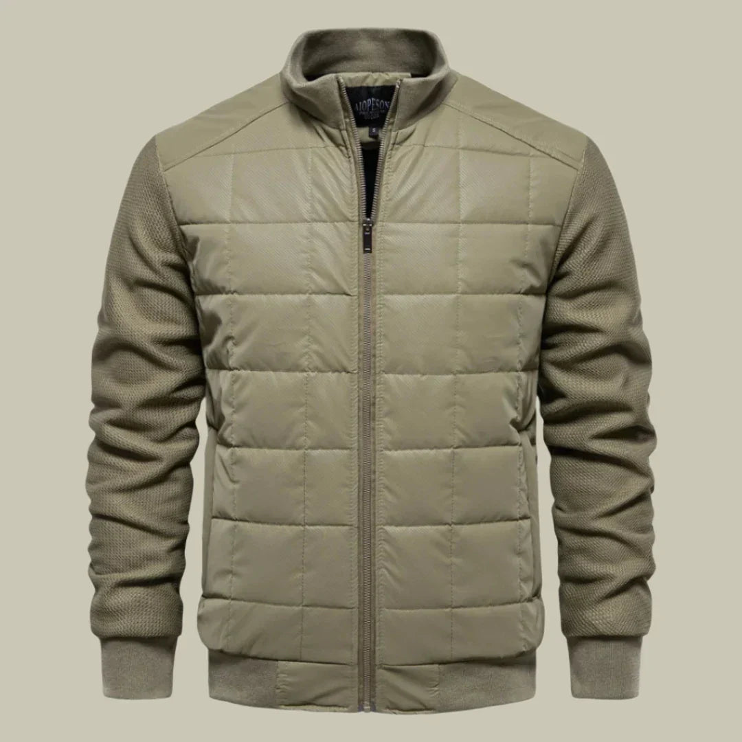 Men’s Jacket – Regular Fit – Quilted Body – Ribbed Cuffs – Stand Collar – Casual Wear