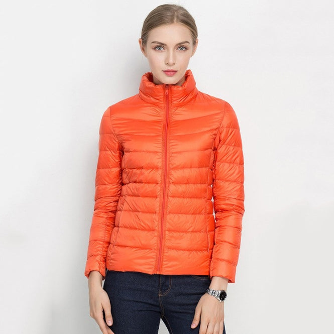 Women’s Down Jacket – Slim Fit – Quilted Insulated – Hip-Length Style