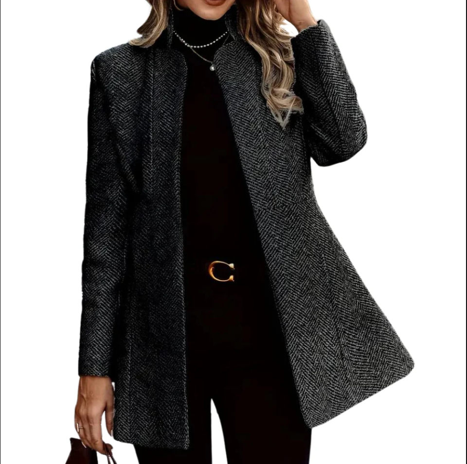 Women’s Blazer – Structured Fit – Textured Woven – Open Front – Formal Wear