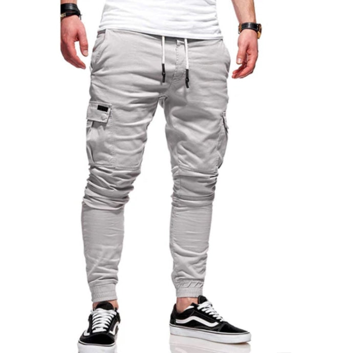 Men’s Cargo Joggers – Relaxed Fit – Cotton Blend – Drawstring Waist – Ribbed Cuffs