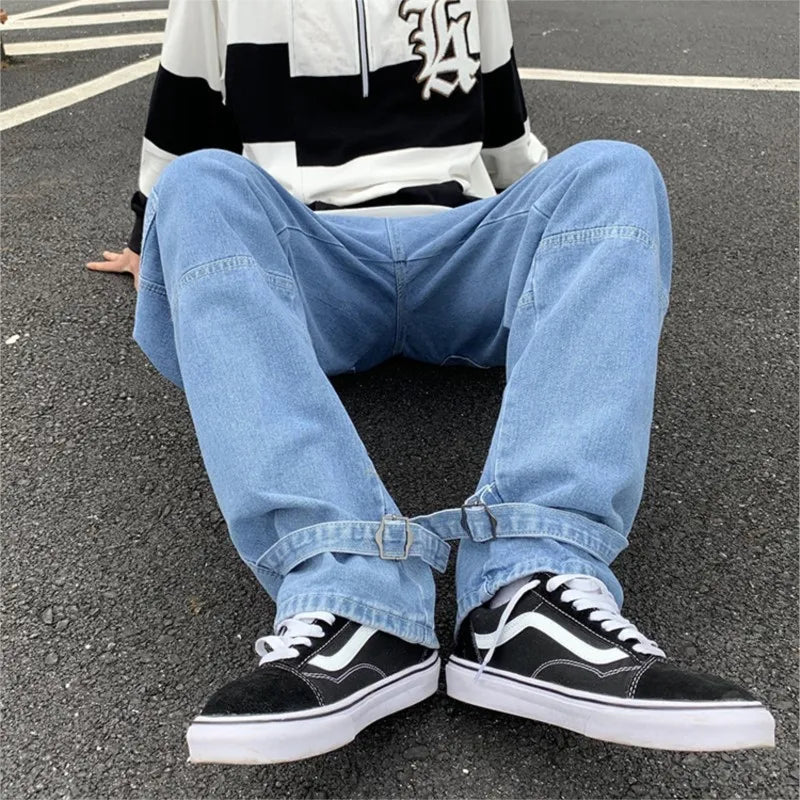 Men's Wide-Leg Cargo Jeans | Streetwear Collection