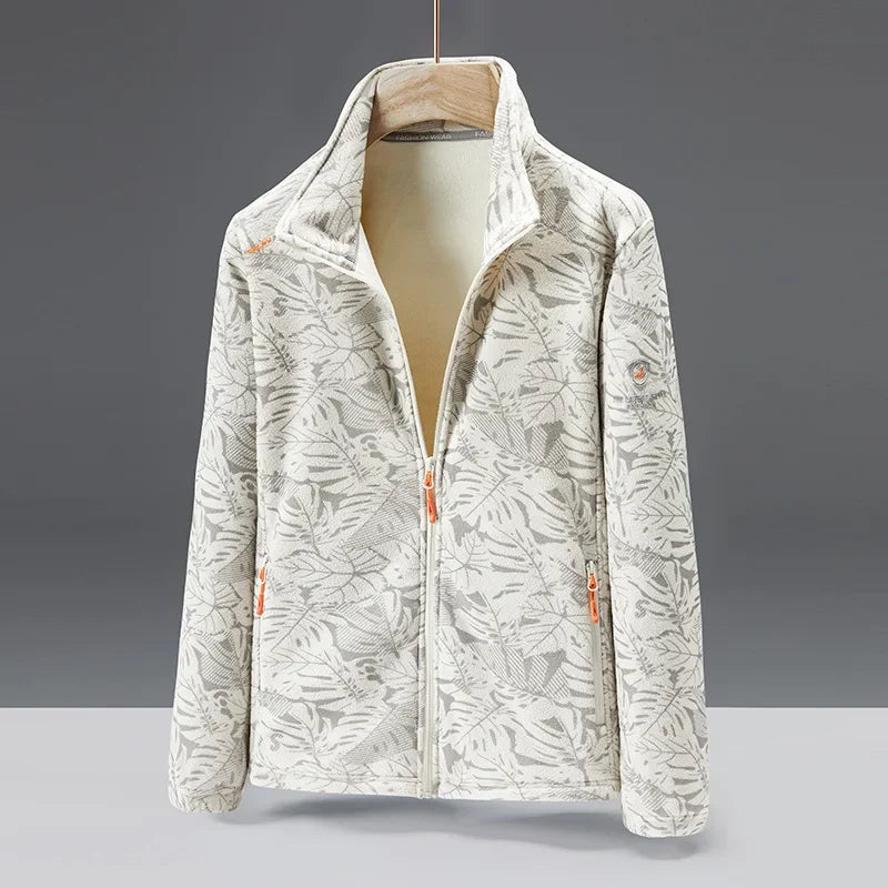 Men’s Fleece Jacket – Standard Fit – High Collar – Zip Pockets – Soft Warm Texture