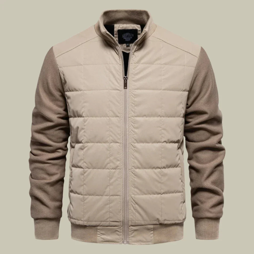 Men’s Jacket – Regular Fit – Quilted Body – Ribbed Cuffs – Stand Collar – Casual Wear