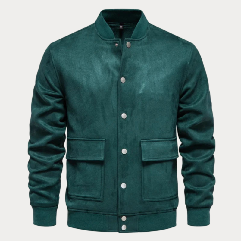 Men’s Bomber Jacket –  Regular Fit – Snap Button – Ribbed Trim