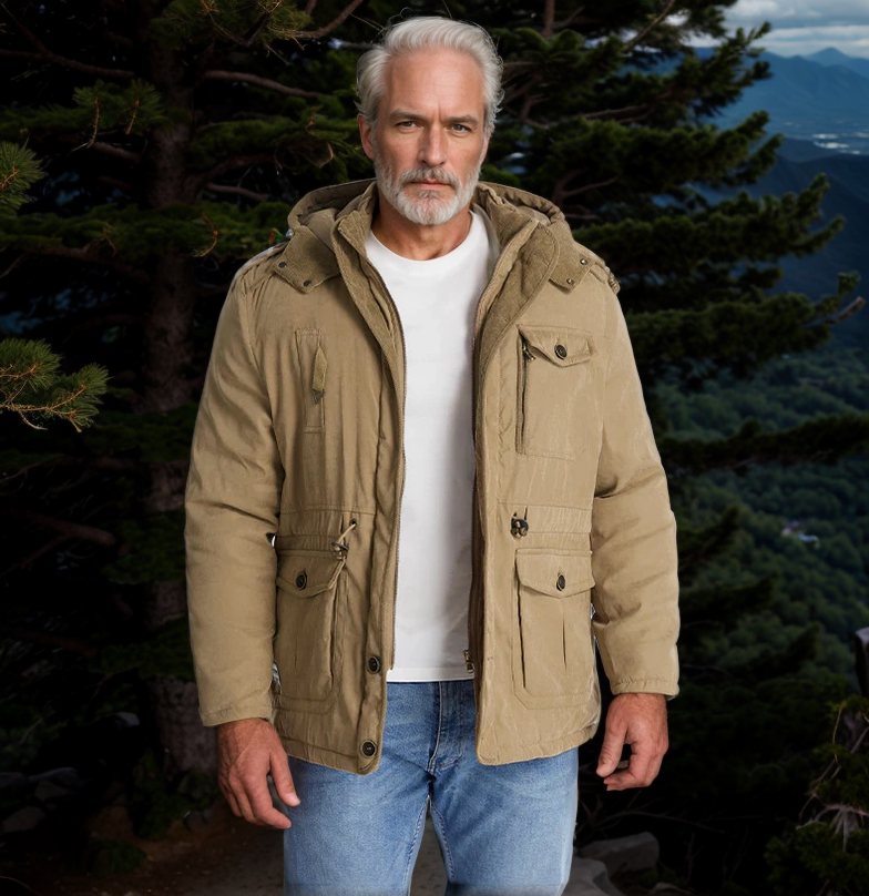 Men’s Hooded Jacket – Waterproof – Structured Fit – Outdoor Casual Layer