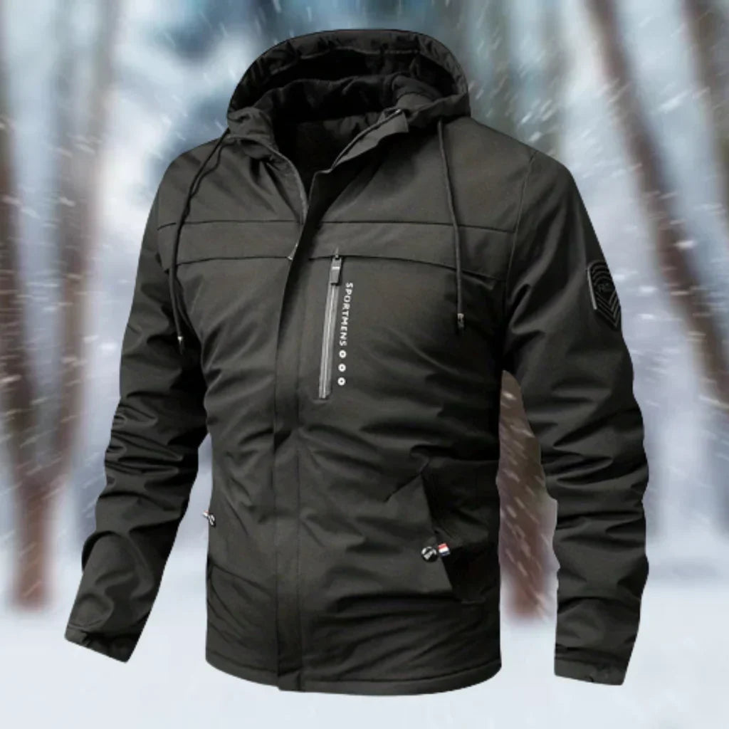Men’s Hooded Jacket – Waterproof – Tailored Fit – Multi-Pocket Outdoor Design