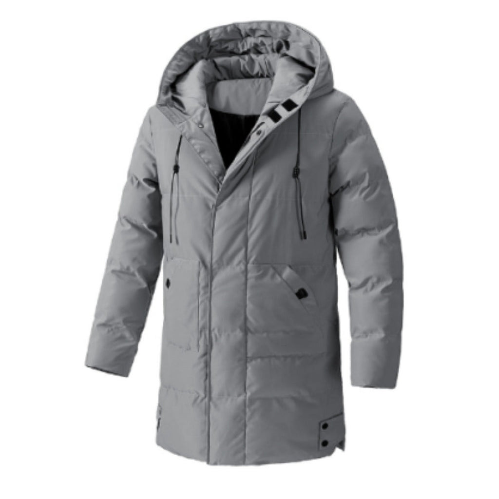 Men’s Windbreaker Parka – Padded – Hooded – Water-Resistant – Mid-Thigh Length