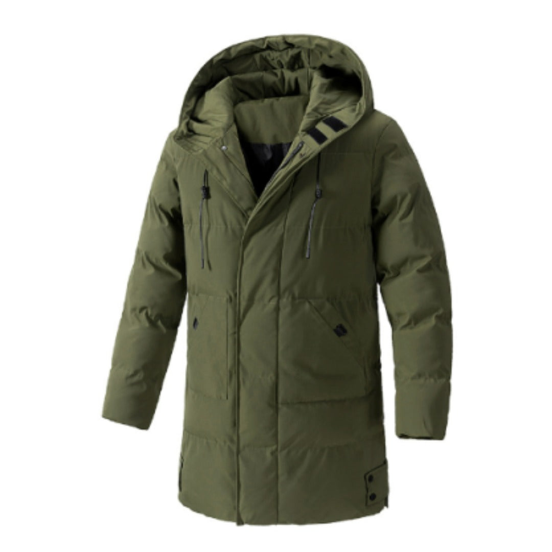 Men’s Windbreaker Parka – Padded – Hooded – Water-Resistant – Mid-Thigh Length